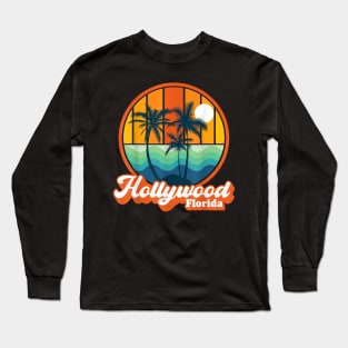 Hollywood Florida Summer Vacation Beach Souvenirs Long Sleeve T-Shirt